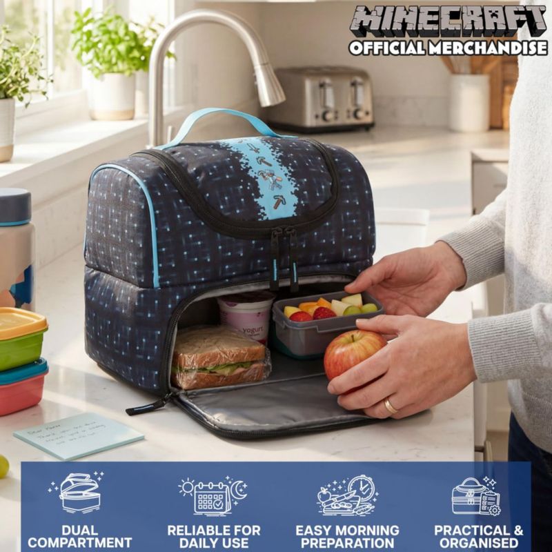 Bolsa de almuerzo Get Trend Minecraft de doble compartimento refrigerada