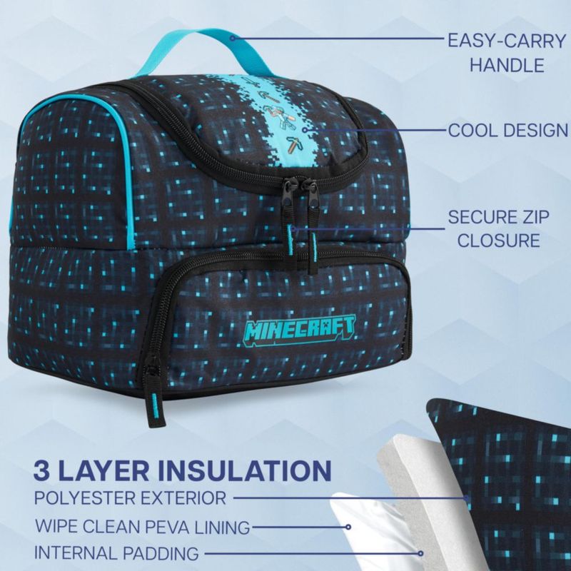 Bolsa de almuerzo Get Trend Minecraft de doble compartimento refrigerada