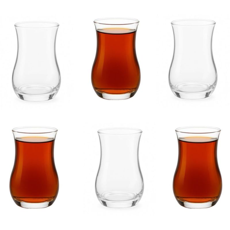 Juego de 6 vasos de té yersiz de 120 ml con cintura estrecha