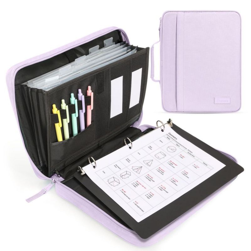 Carpeta SUNEE 25 cm 175 hojas con 5 separadores color lavanda púrpura