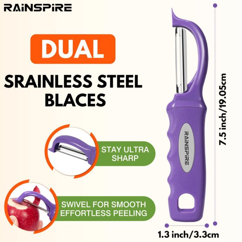 Pelador de Verduras Rainspire 20 cm Morado (2 unidades)
