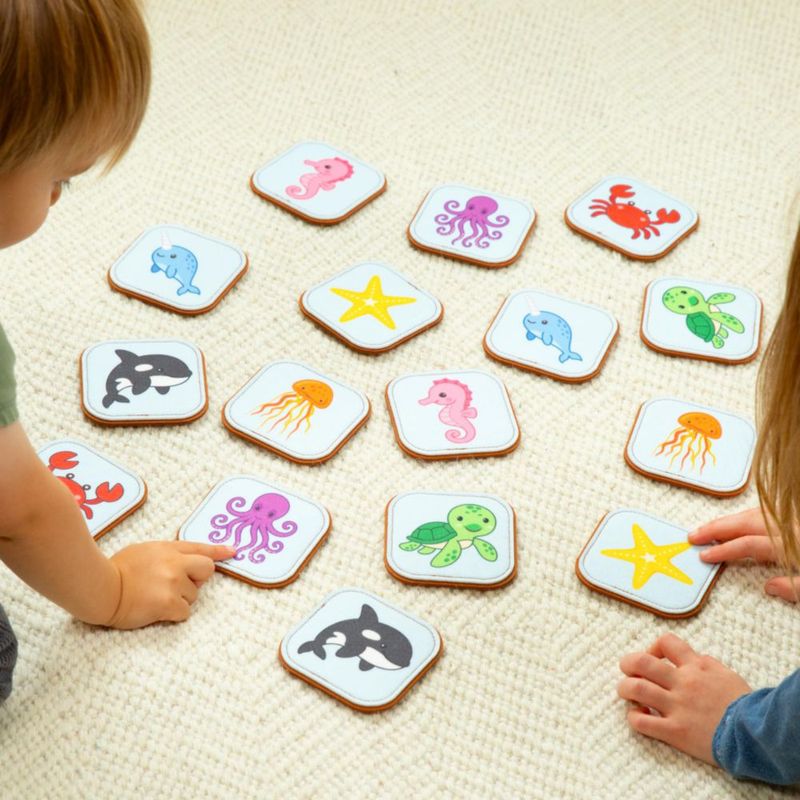 Juego de Emparejar Peapod Play de Criaturas Marinas en Fieltro - 16 piezas