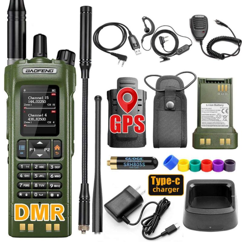 Radio de Dos Vías BAOFENG DM32 DMR 10W GPS Tipo-C