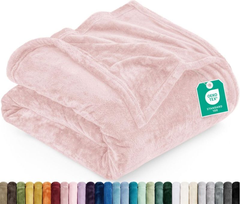 Manta Utopia Bedding 152x203 cm Rosa (Felpa)