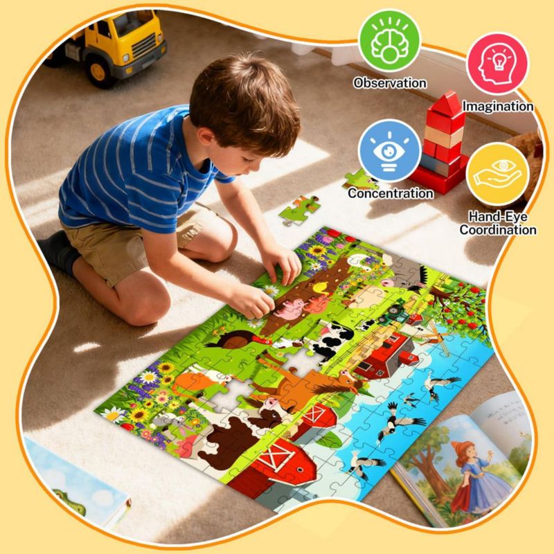 Rompecabezas Kazmido 100 piezas – paquete de 4 – 26 × 38 cm edades 4‑12