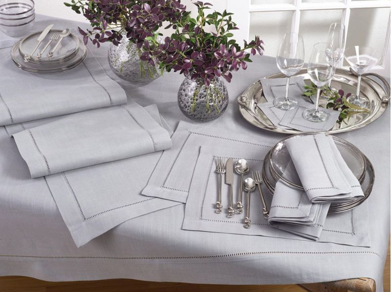 Corredor de mesa SARO LIFESTYLE 41 x 183 cm Gris con detalle de puntada