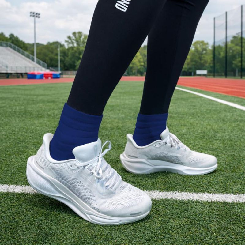 NXTRND 3 pares de calcetines de compresión para correr para hombre con acolchado en tobillo para deporte baloncesto fútbol y senderismo (azul marino