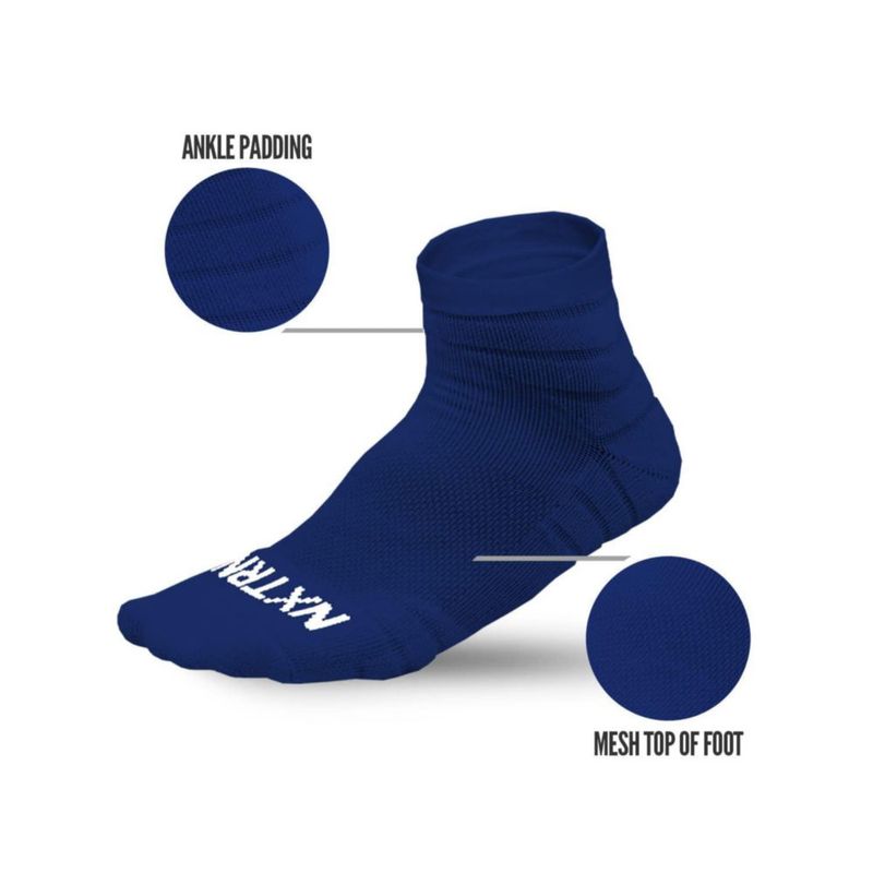 NXTRND 3 pares de calcetines de compresión para correr para hombre con acolchado en tobillo para deporte baloncesto fútbol y senderismo (azul marino