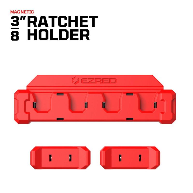 Soporte Magnético para Trinquetes EZRED 3/8" Rojo Capacidad para 4 Trinquetes