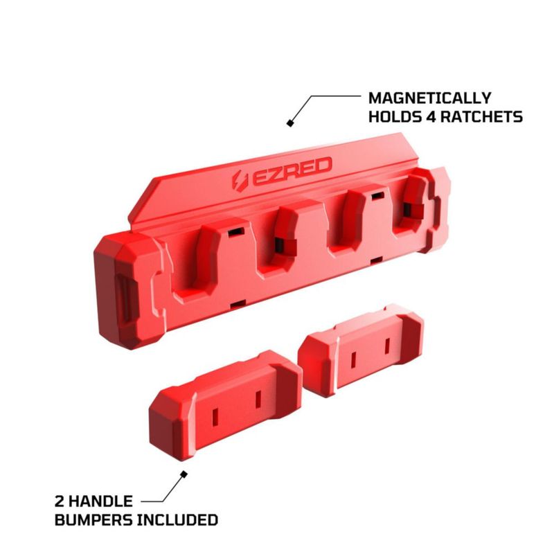 Soporte Magnético para Trinquetes EZRED 3/8" Rojo Capacidad para 4 Trinquetes