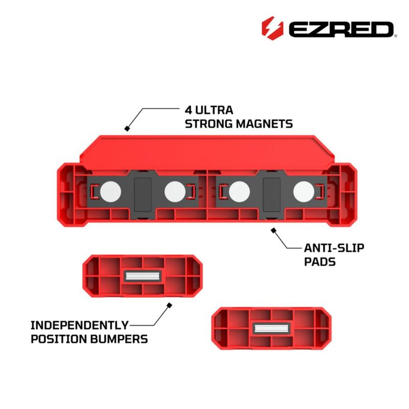 Soporte Magnético para Trinquetes EZRED 3/8" Rojo Capacidad para 4 Trinquetes