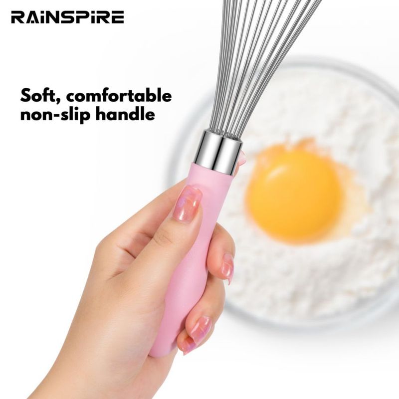 Batidor Rainspire de 30 cm Acero Inoxidable con Mango Rosa