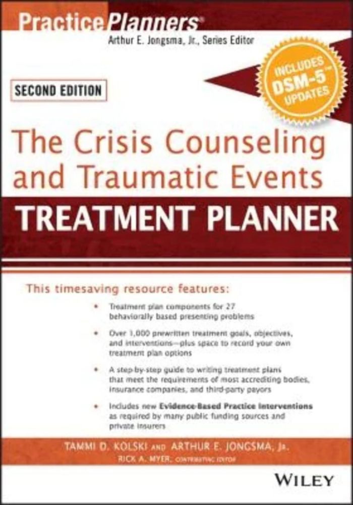 Libro Wiley: Planificador de Tratamiento para la Consejería de Crisis y Eventos Traumáticos (DSM-5)