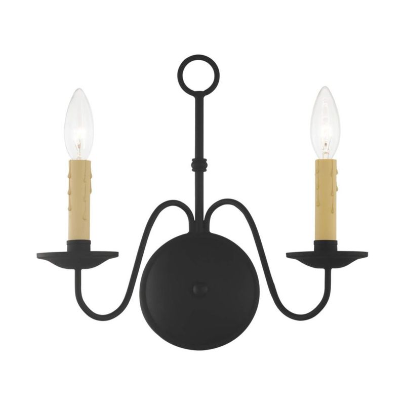Aplique de Pared Livex 14 cm × 29 cm × 30 cm Negro 2 Luces