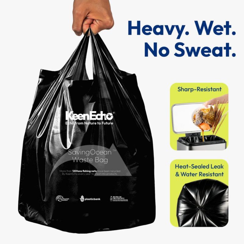 Bolsas de basura KeenEcho 4 gal 50 uds negro plástico oceánico