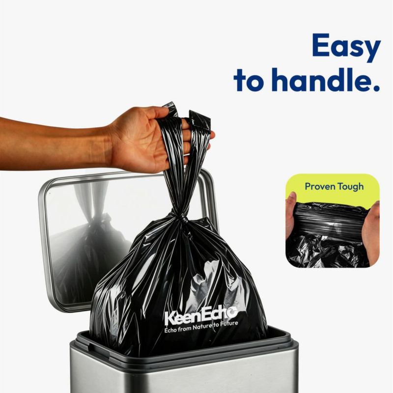 Bolsas de basura KeenEcho 4 gal 50 uds negro plástico oceánico