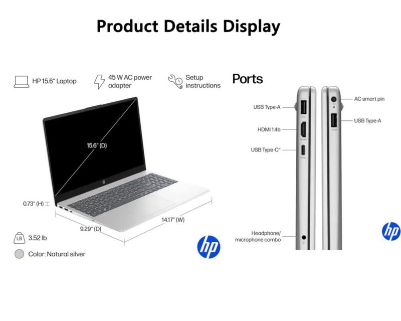 Laptop HP 156" FHD táctil i5-1334U 16 GB 512 GB SSD