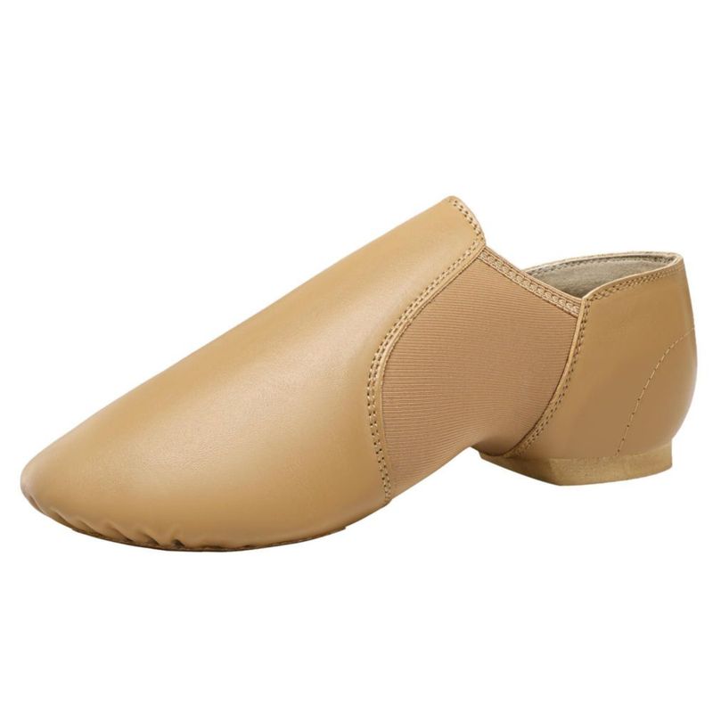 Zapato de Jazz Dynadans de Cuero sin Cordones Marrón 8M