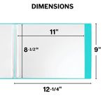 Carpeta de Portafolio Dunwell 8.5x11 Aqua 24 Bolsillos de Poliéster