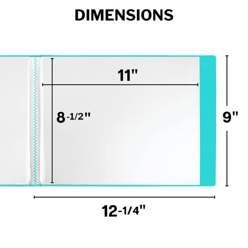 Carpeta de Portafolio Dunwell 8.5x11 Aqua 24 Bolsillos de Poliéster
