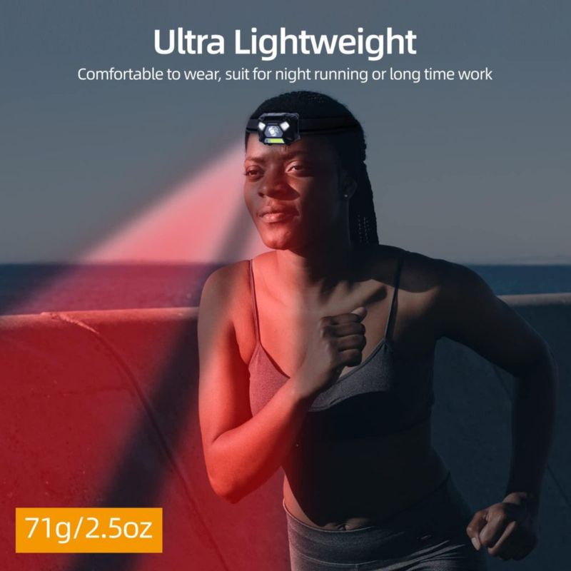 Linterna frontal KunHe paquete de 2 luz roja/blanca para exteriores