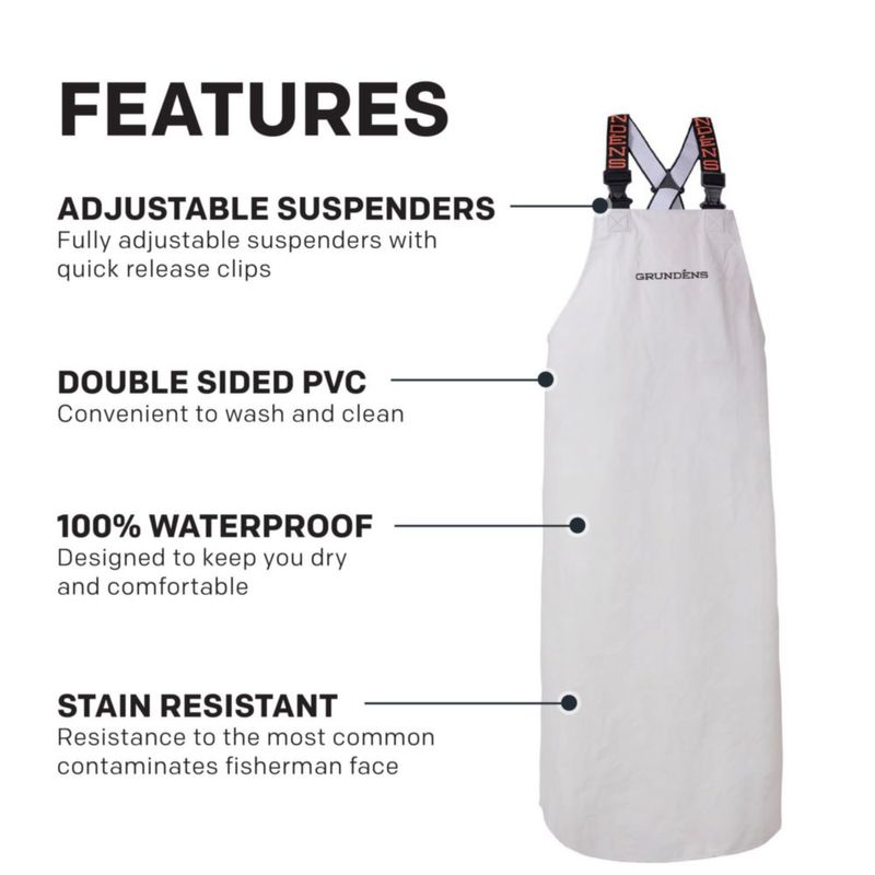Delantal Grundéns Shoreman impermeable de PVC blanco