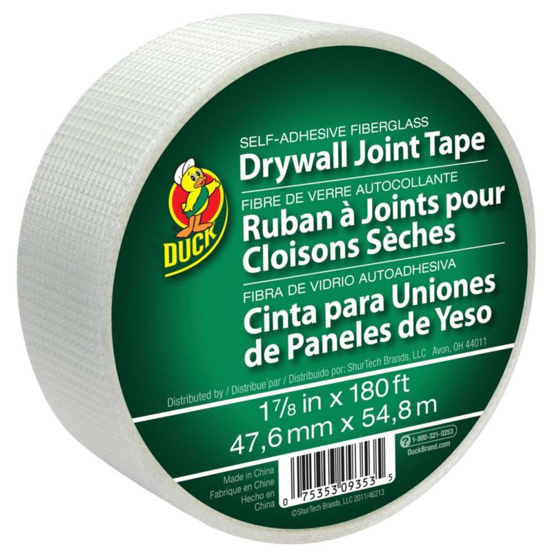 Cinta para juntas de paneles de yeso Duck 48 mm x 55 m blanco 1 rollo