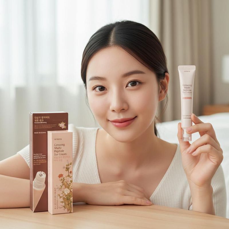 Crema para Ojos Glamfox 30 ml Ginseng Multi‑Péptidos con Rodillo