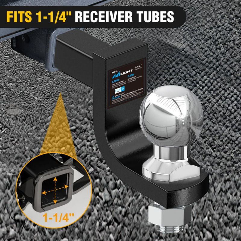 Montaje de Bola de Enganche Nilight 2" para Receptor 1-1/4"