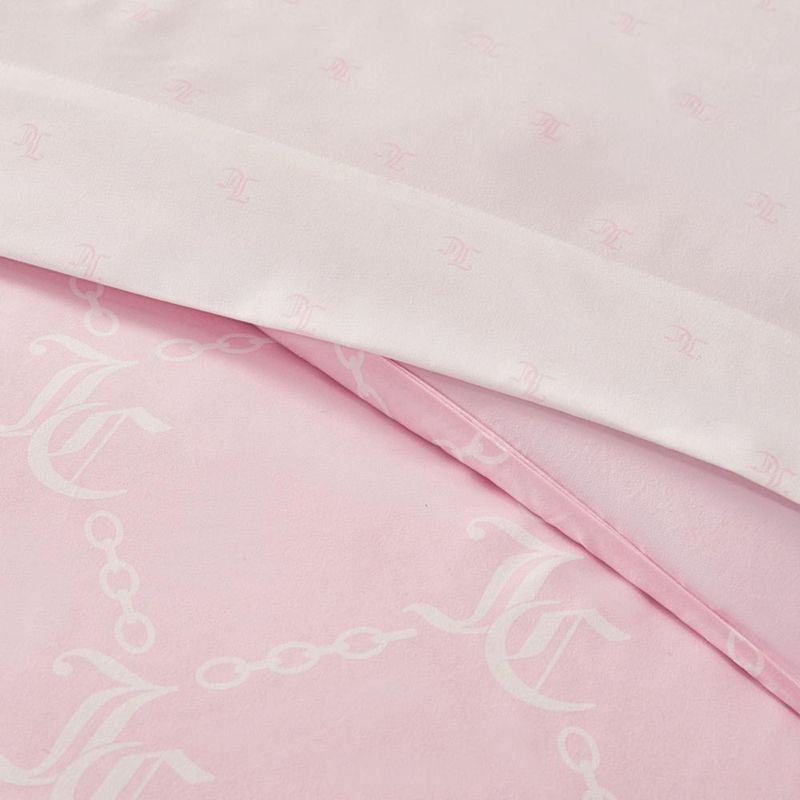 Juego de ropa de cama Juicy Couture Twin de 6 piezas – Rosa/Blanco