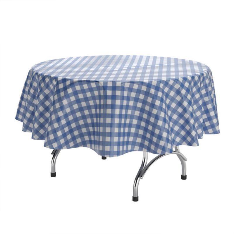 Mantel Redondo Exquisite 213 cm Pack de 6 a Cuadros Azul y Blanco
