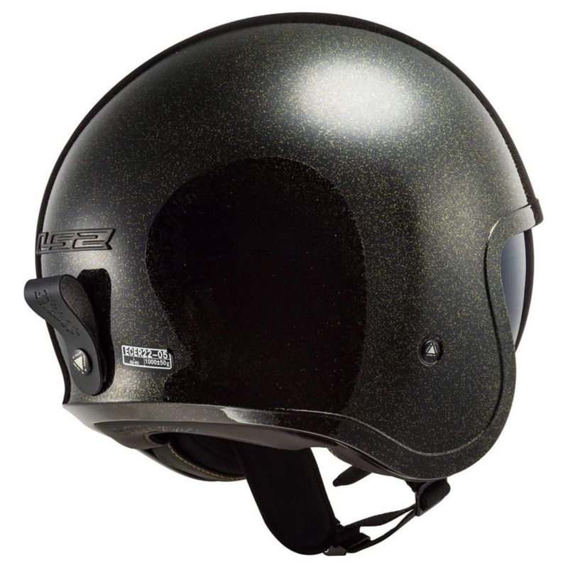 Casco LS2 Spitfire Disco Talla Media Negro Brillante/Destellos Dorados