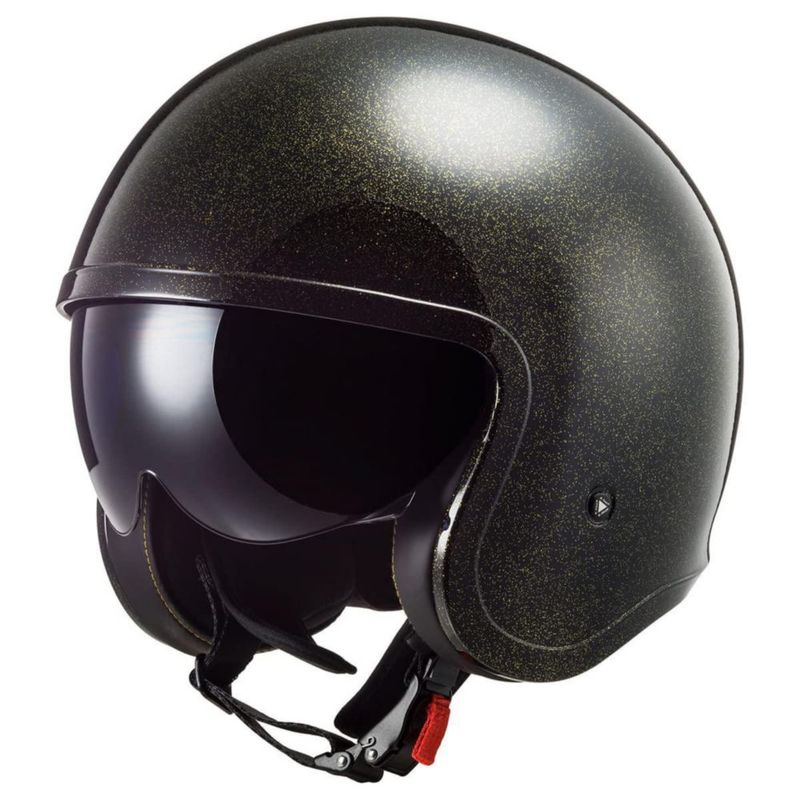 Casco LS2 Spitfire Disco Talla Media Negro Brillante/Destellos Dorados
