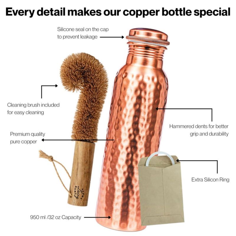 Botella Alpha Living Home de cobre martillado 950 ml