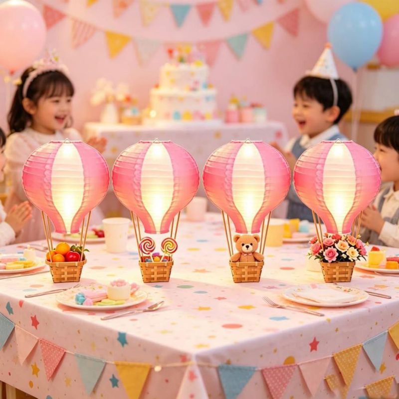 Set de 8 globos de aire caliente Palmhill de 30 cm – Rosa