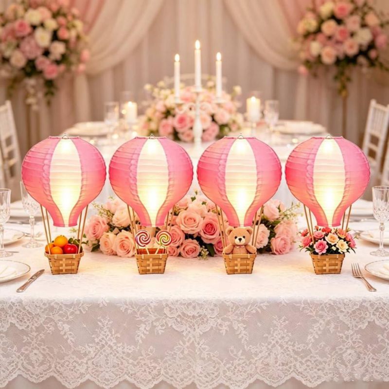 Set de 8 globos de aire caliente Palmhill de 30 cm – Rosa