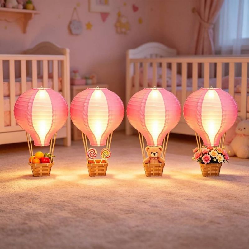 Set de 8 globos de aire caliente Palmhill de 30 cm – Rosa