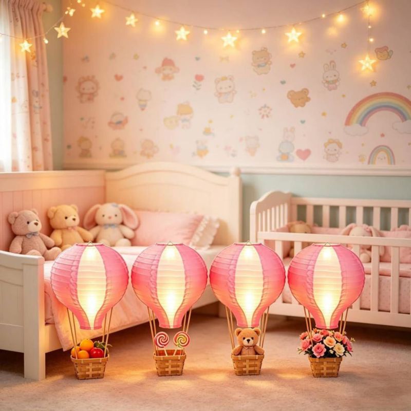 Set de 8 globos de aire caliente Palmhill de 30 cm – Rosa