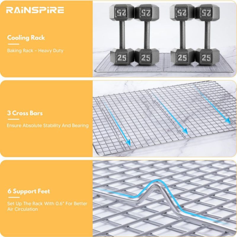 Rejilla de Enfriamiento Rainspire 30x43 cm Pack de 2 Acero Inoxidable
