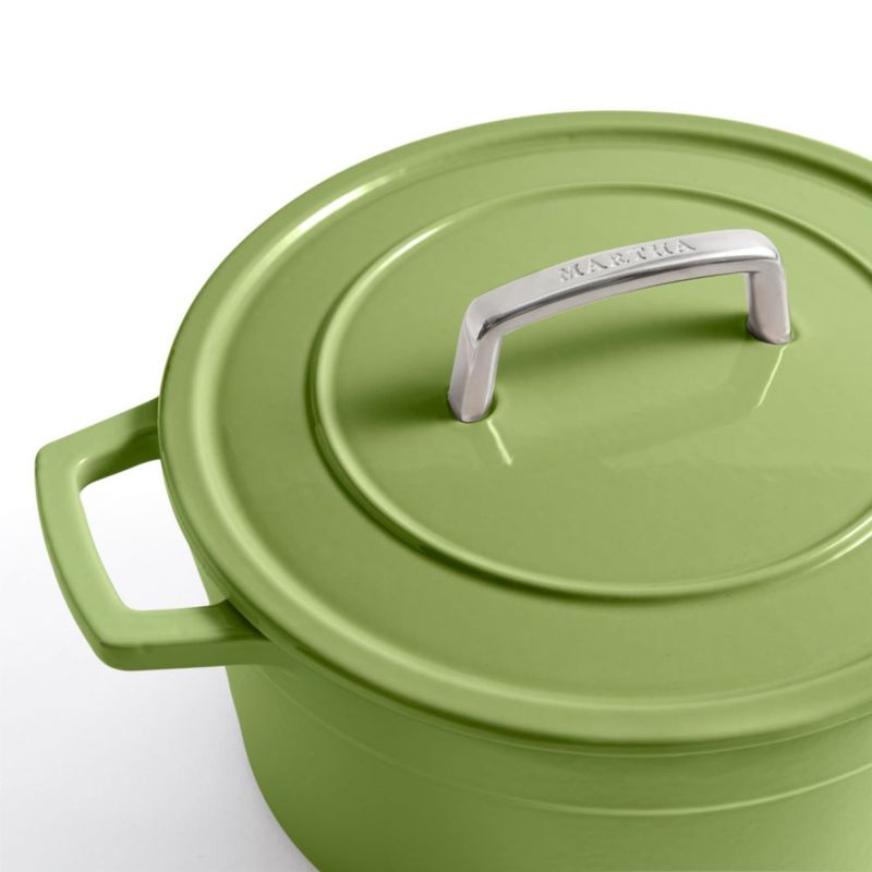 Olla holandesa de hierro fundido esmaltado Martha Stewart 7 L color Hoja de Laurel