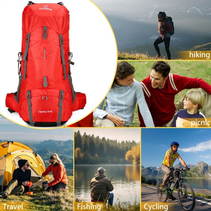 Mochila King'sGuard 75L+5L Impermeable Roja