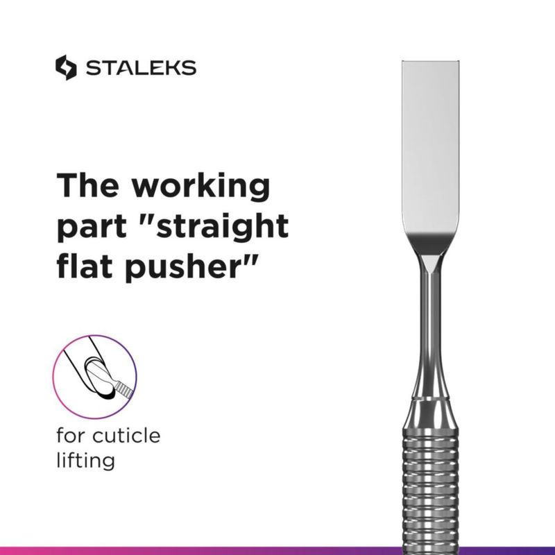 Empujador de cutículas STALEKS PRO EXPERT plano y con bucle