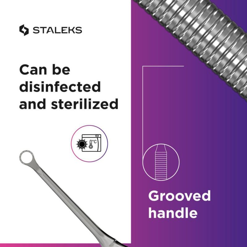 Empujador de cutículas STALEKS PRO EXPERT plano y con bucle