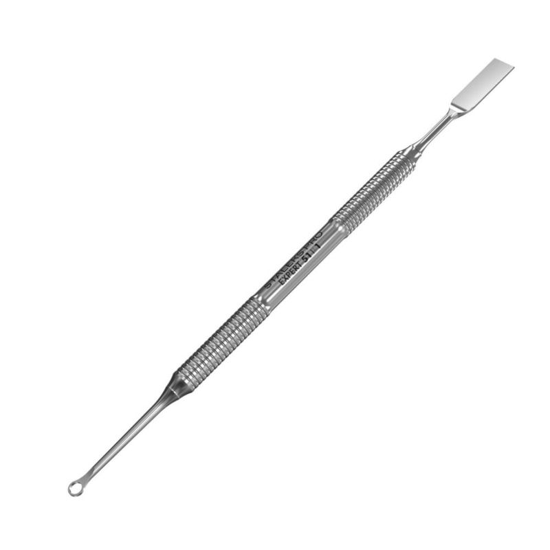 Empujador de cutículas STALEKS PRO EXPERT plano y con bucle