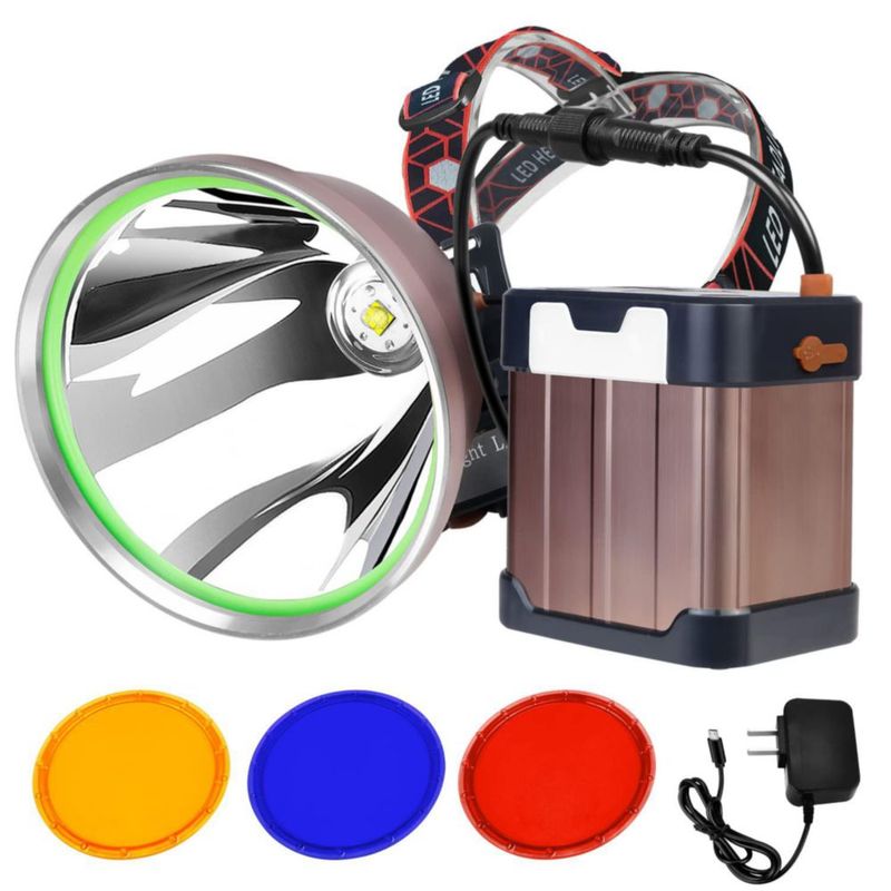 Linterna frontal PINSAI LED recargable de 22.000 mAh impermeable
