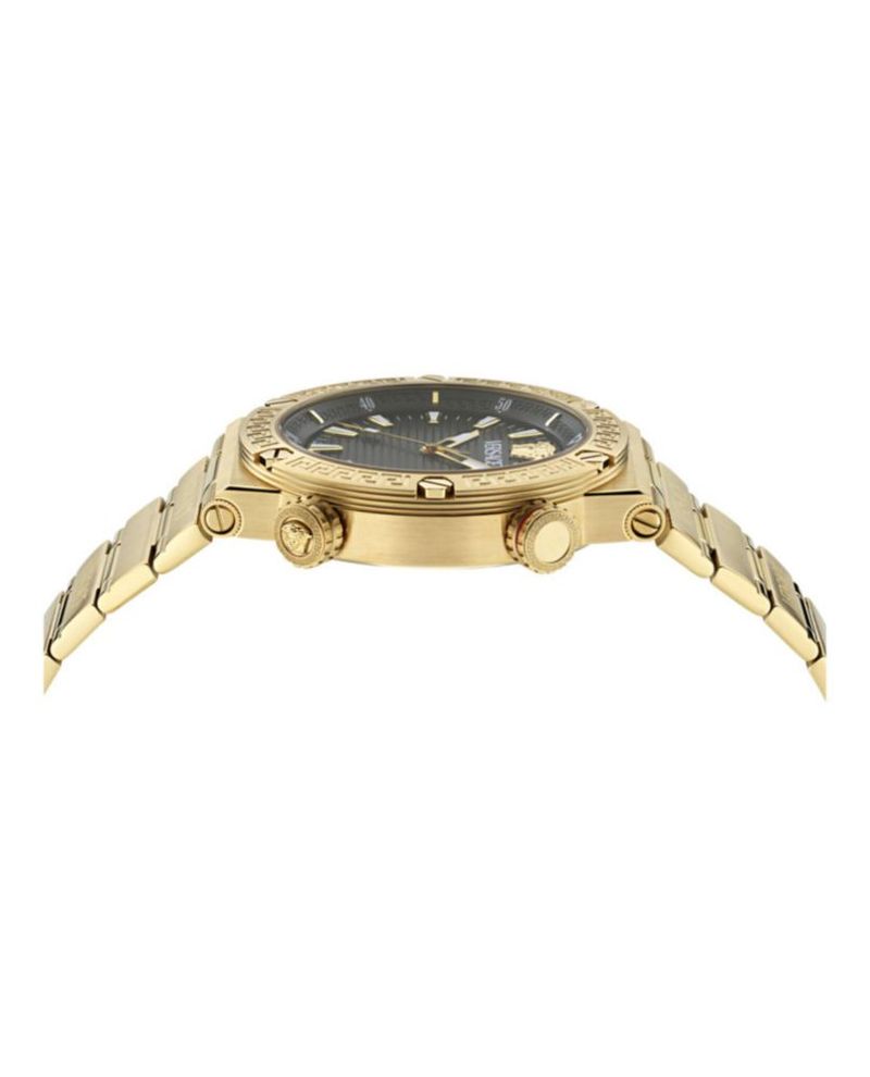 Reloj Versace Greca Logo 43 mm Oro con Esfera Negra