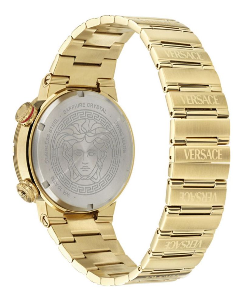 Reloj Versace Greca Logo 43 mm Oro con Esfera Negra