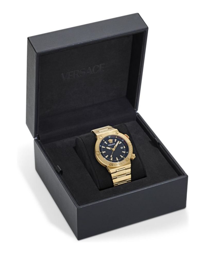 Reloj Versace Greca Logo 43 mm Oro con Esfera Negra