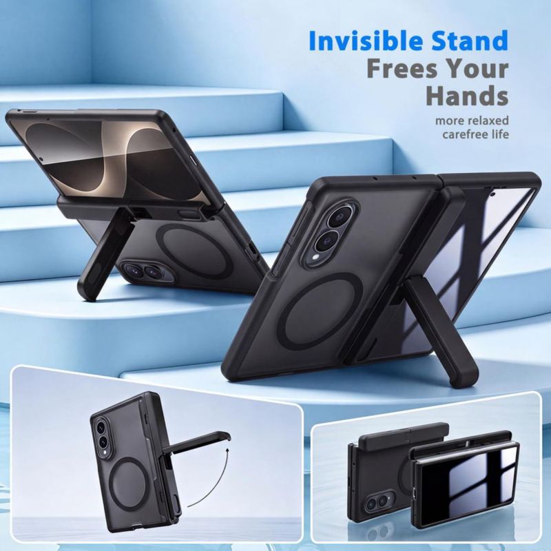 Funda LIDEEYA Galaxy Z Fold 8 Negra con Soporte Plegable