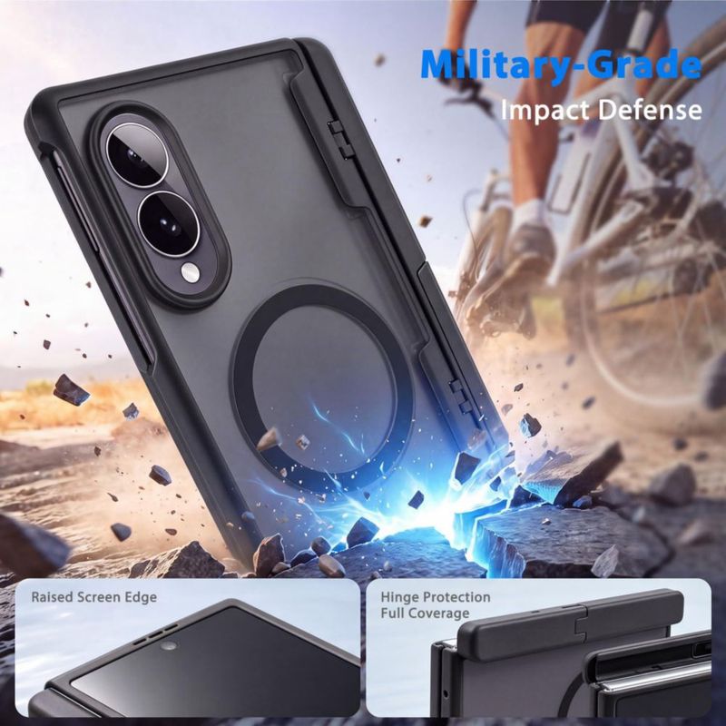 Funda LIDEEYA Galaxy Z Fold 8 Negra con Soporte Plegable